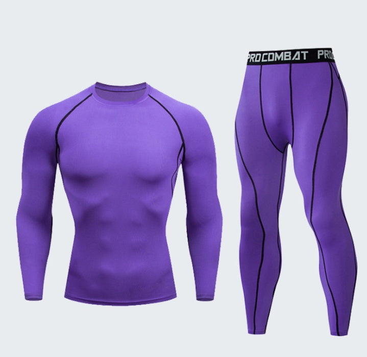 Men’s Fitness Suit – Quick-Drying Gym Sports Tights for Training and Winter Wear