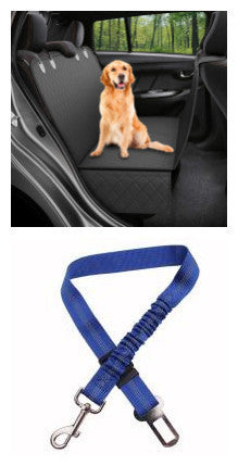 Dog Car Rear Back Seat Mat With Zipper And Pocket For Travel