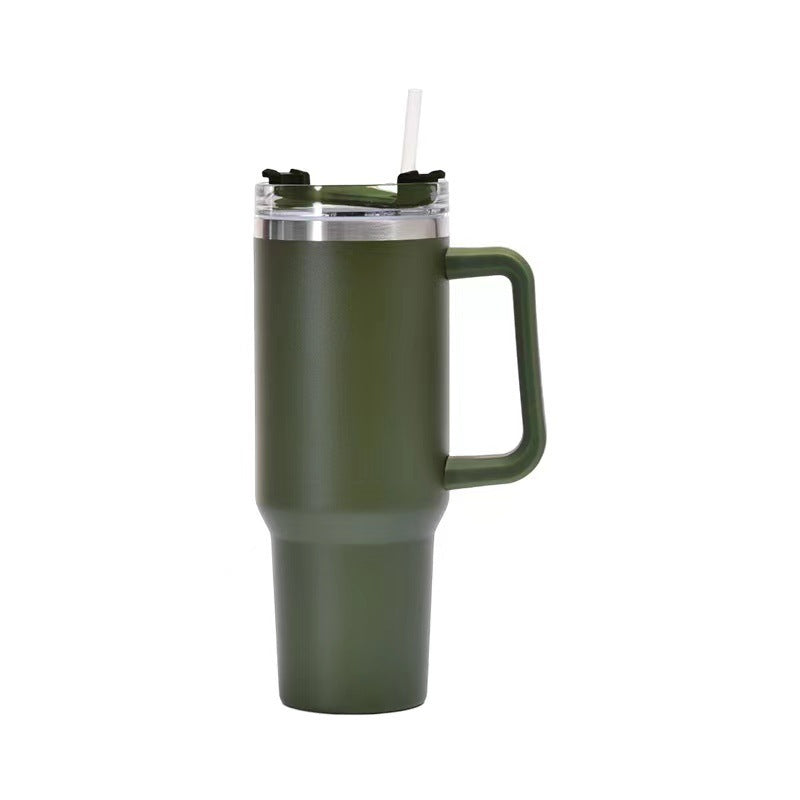 40oz Stainless Steel Insulated Cup with Straw – Keep Drinks Hot or Cold Longer