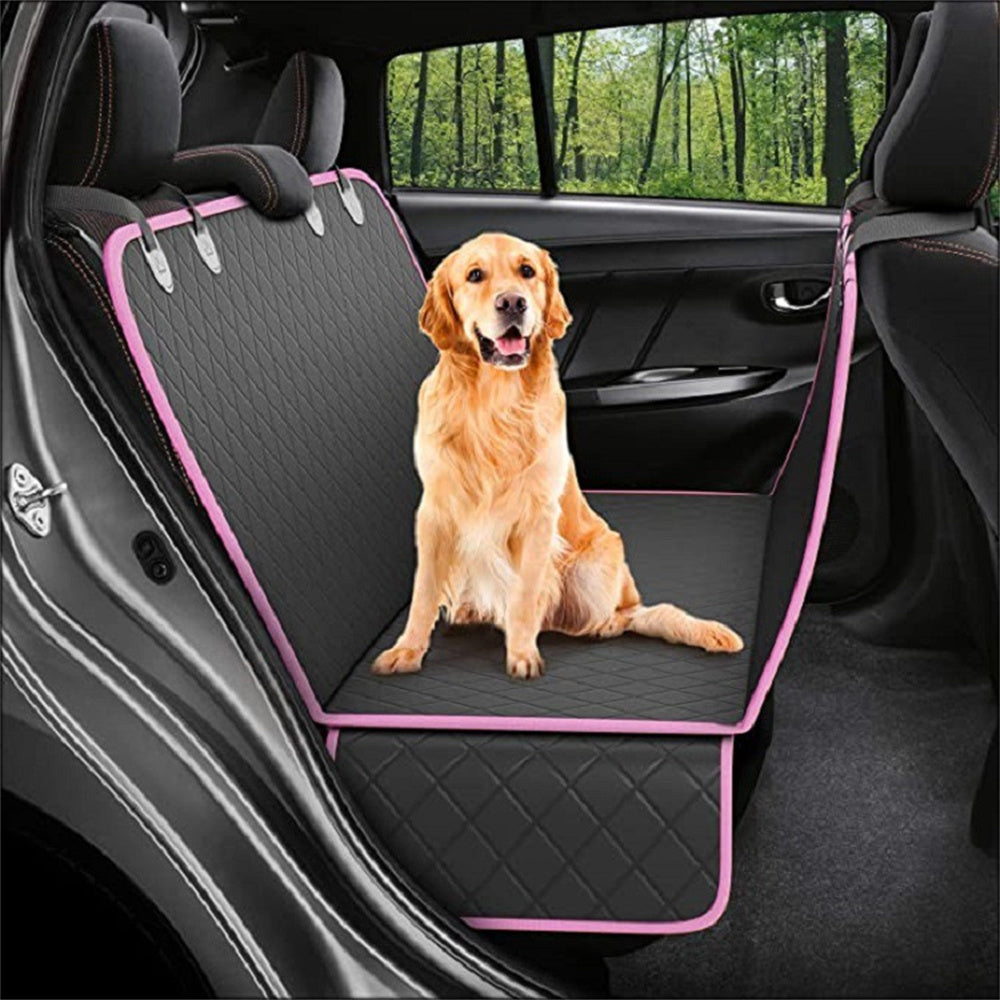 Dog Car Rear Back Seat Mat With Zipper And Pocket For Travel