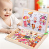 Wooden Magnetic Puzzle Toys Children 3D Puzzle Box +  Drawing Board