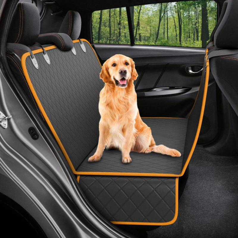 Dog Car Rear Back Seat Mat With Zipper And Pocket For Travel