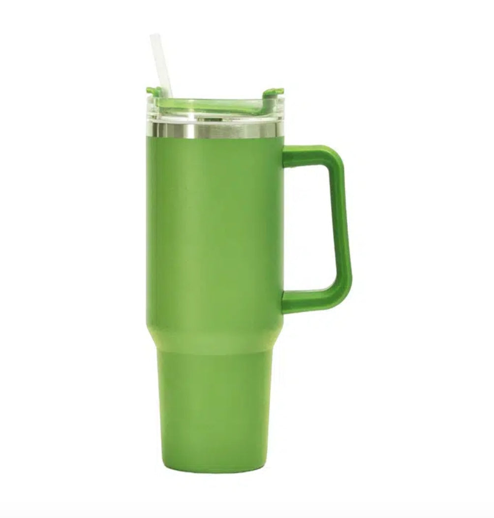 40oz Stainless Steel Insulated Cup with Straw – Keep Drinks Hot or Cold Longer