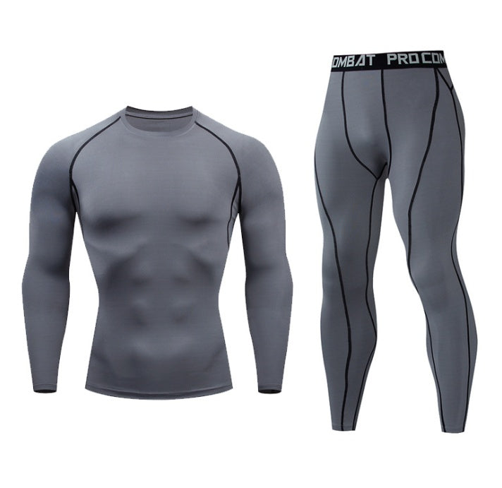 Men’s Fitness Suit – Quick-Drying Gym Sports Tights for Training and Winter Wear