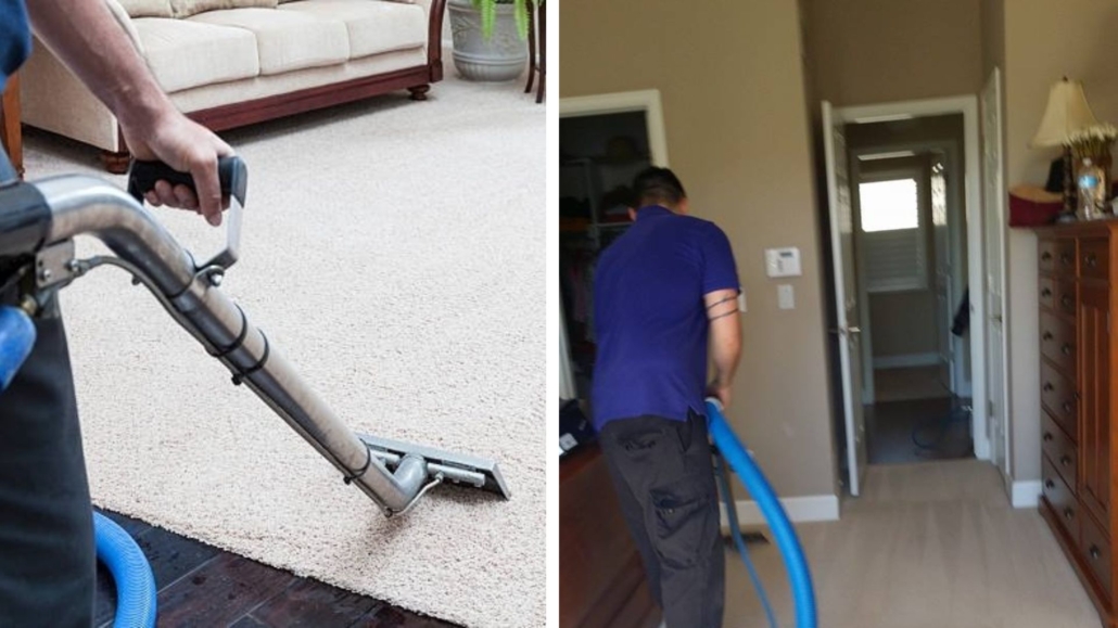 Carpet cleaning equipment at work